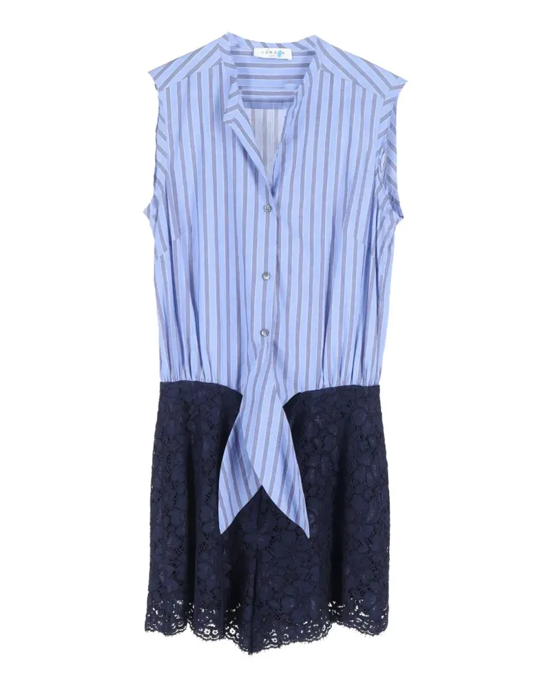 Sandro pinstripe lace playsuit - Blau Blau