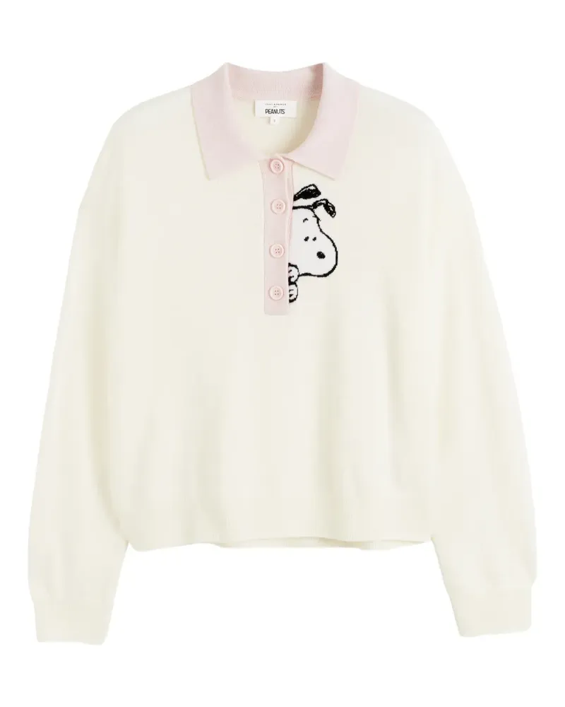 Chinti & Parker x Peanuts Snoopy Peekabow Poloshirt - Nude Nude