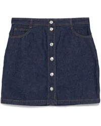 Kitsuné Jeans-Minirock mit Knopfleiste Blau