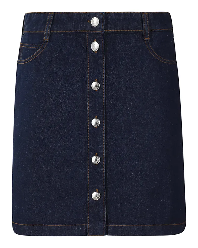 Kitsuné Jeans-Minirock mit Knopfleiste - Blau Blau