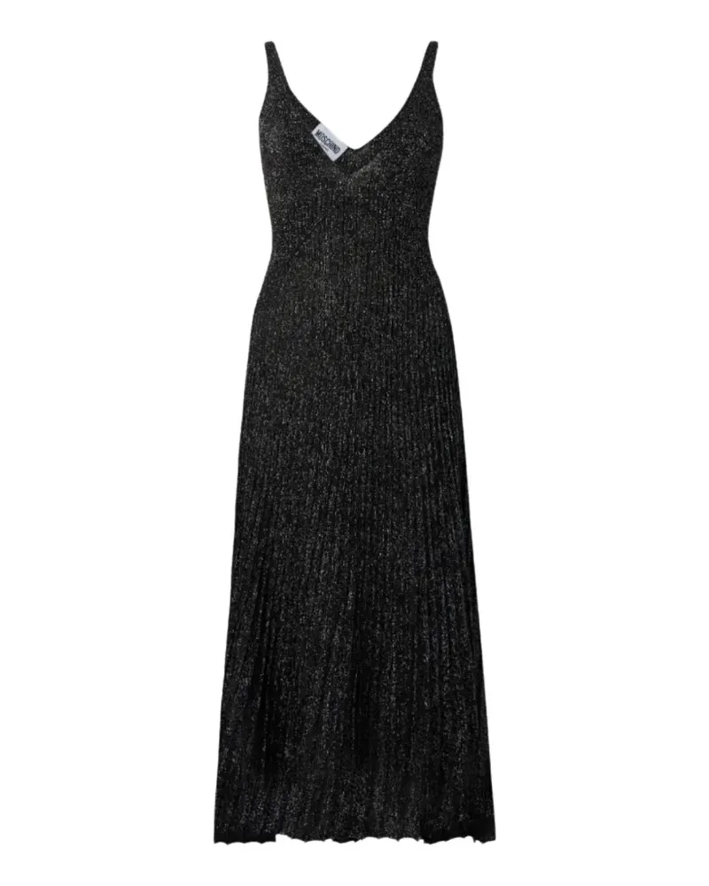 Moschino V-neck pleated dress - Schwarz Schwarz