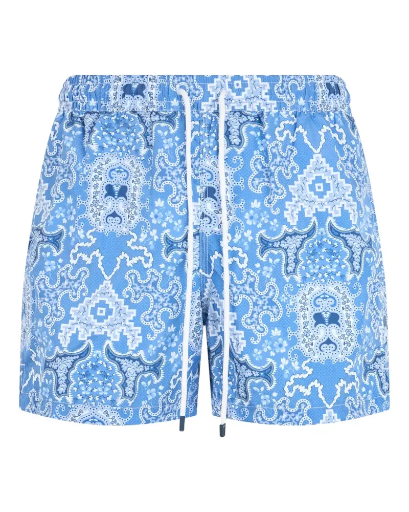 Fedeli graphic-print drawstring swim shorts - Blau Blau