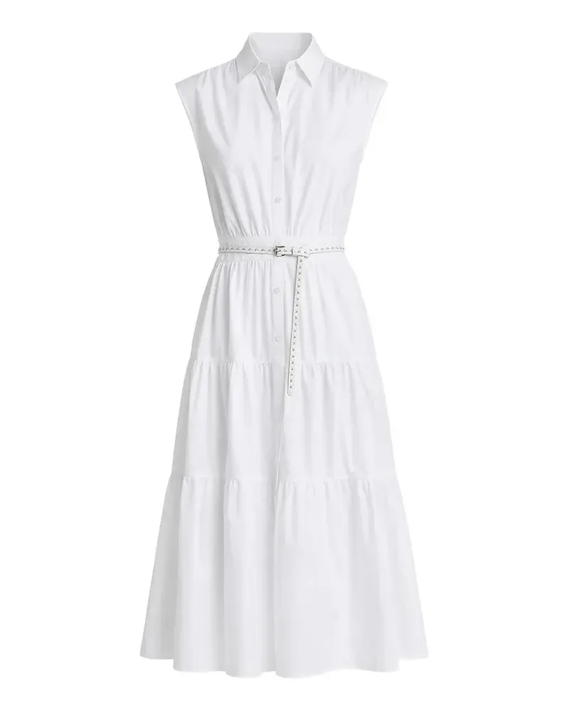 Michael Kors Midikleid mit Gürtel - Weiß Weiß