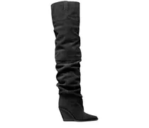 Kniehohe Noemie Wedge-Stiefel - Schwarz