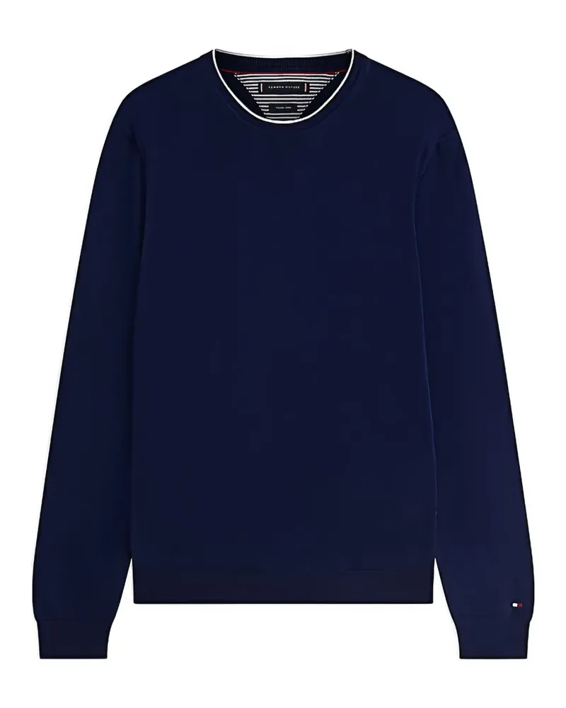 Tommy Hilfiger logo-embroidered crew-neck sweater - Blau Blau