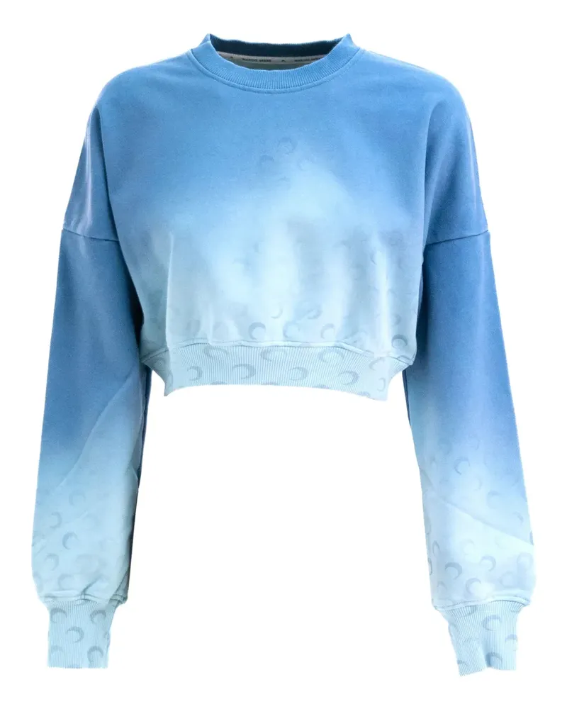 Marine Serre Cropped-Sweatshirt - Blau Blau