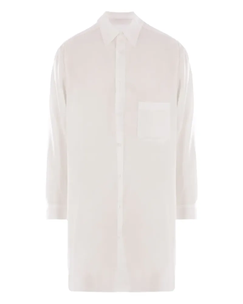 Yohji Yamamoto Semi-transparentes Hemd - Weiß Weiß