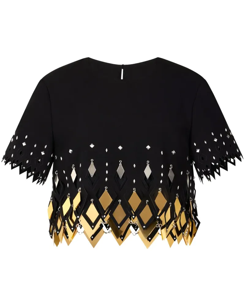 Paco Rabanne Cropped-T-Shirt - Schwarz Schwarz