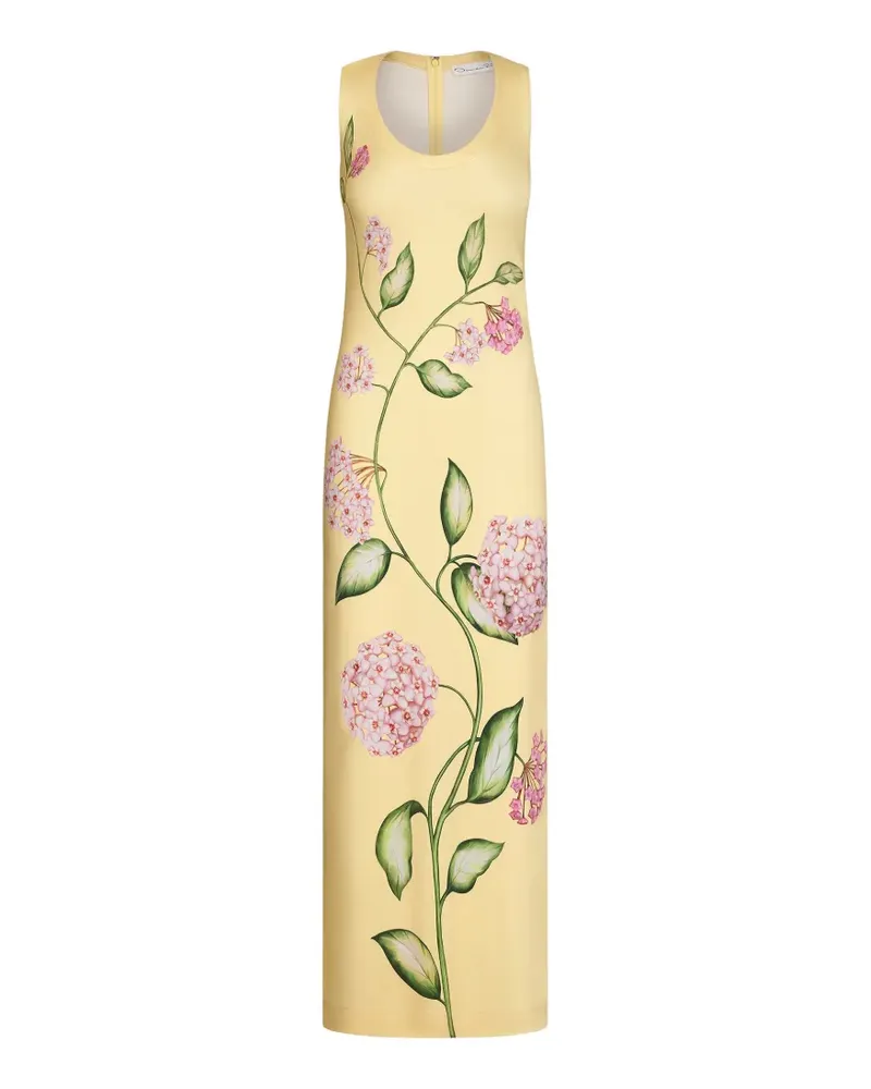 Oscar de la Renta Porcelain flower maxi dress - Gelb Gelb