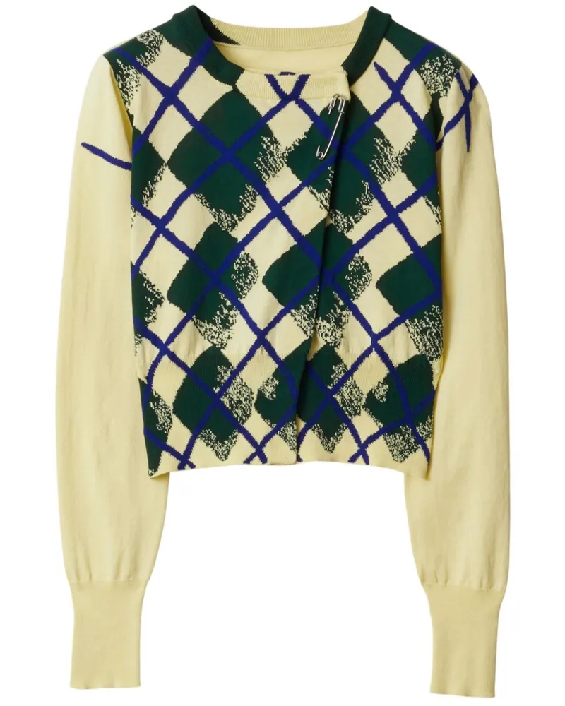Burberry Pullover mit Argyle-Intarsienmuster - Gelb Gelb