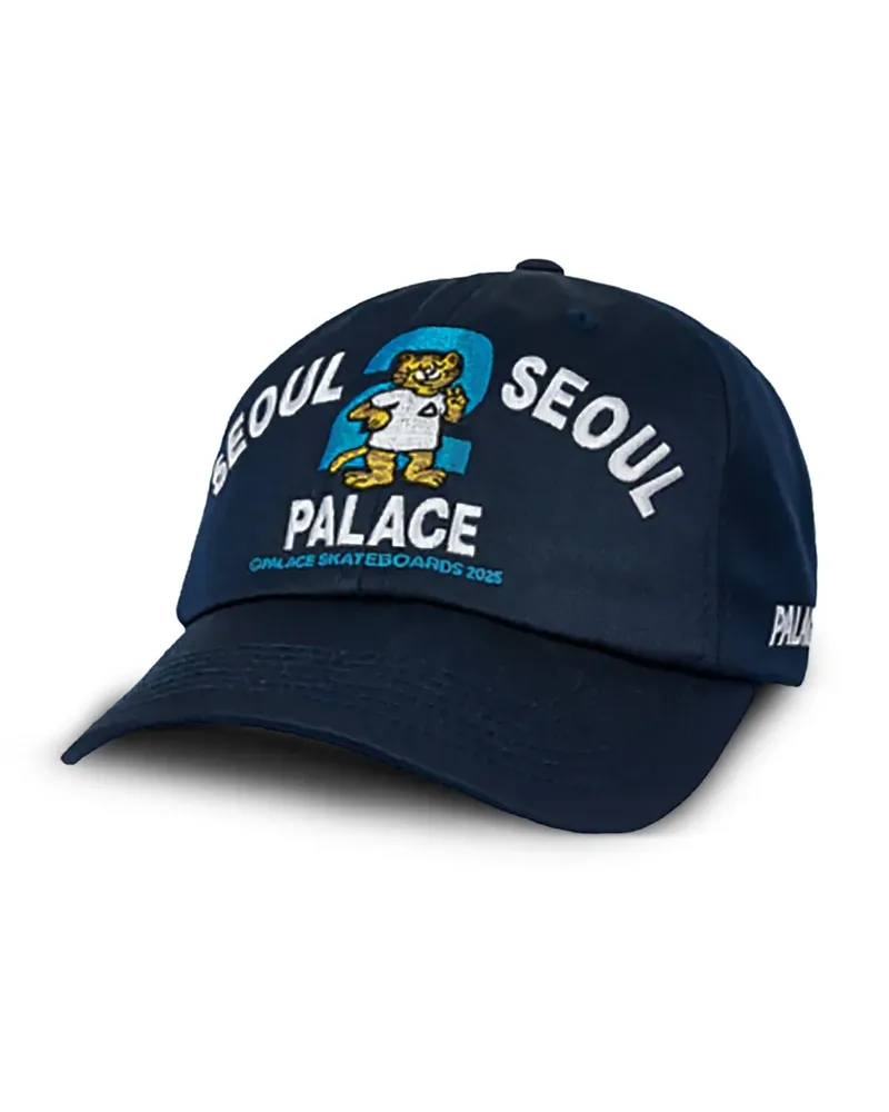 PALACE 2 Seoul 6-Panel-Baseballkappe mit Stickerei - Blau Blau