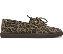 Loafer mit Leoparden-Print - Braun