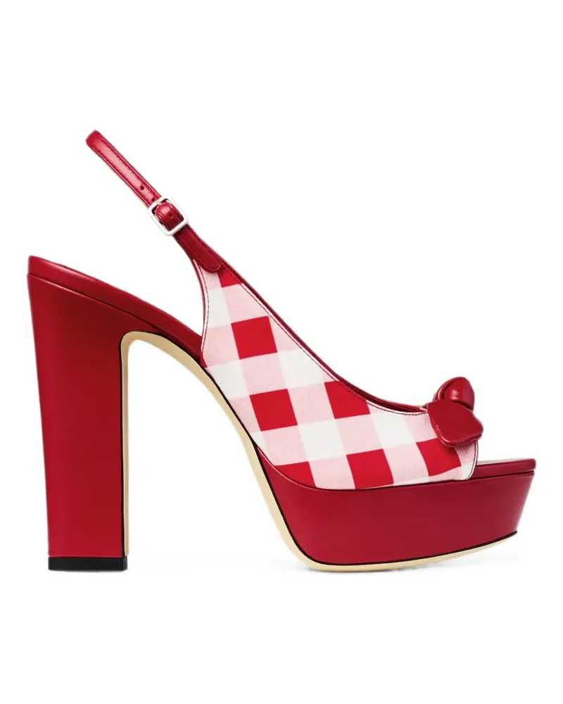 Jimmy Choo Karierte Ziva Sandalen mit Schleife - Rot Rot