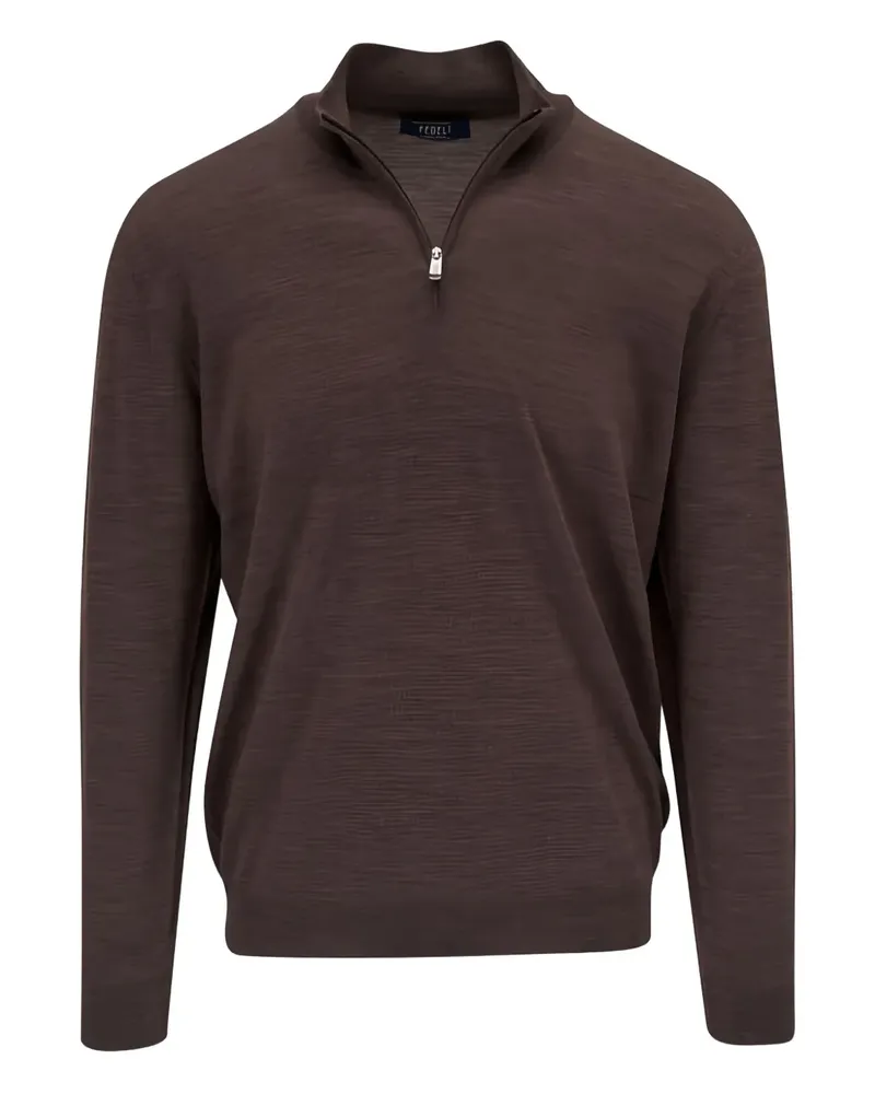 Fedeli Pullover mit Reißverschluss - Braun Braun
