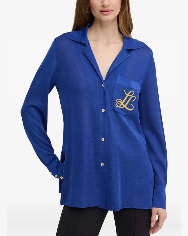 Luisa Spagnoli Hemd mit bestickter Tasche - Blau Blau
