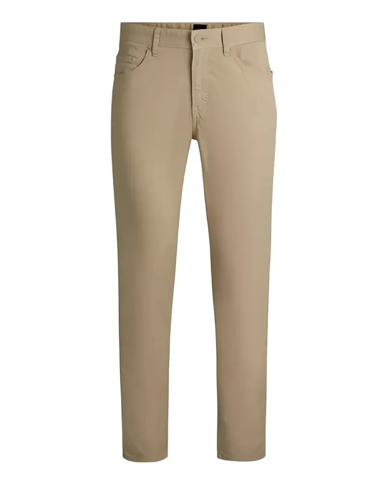 HUGO BOSS logo-patch straight trousers - Nude Nude