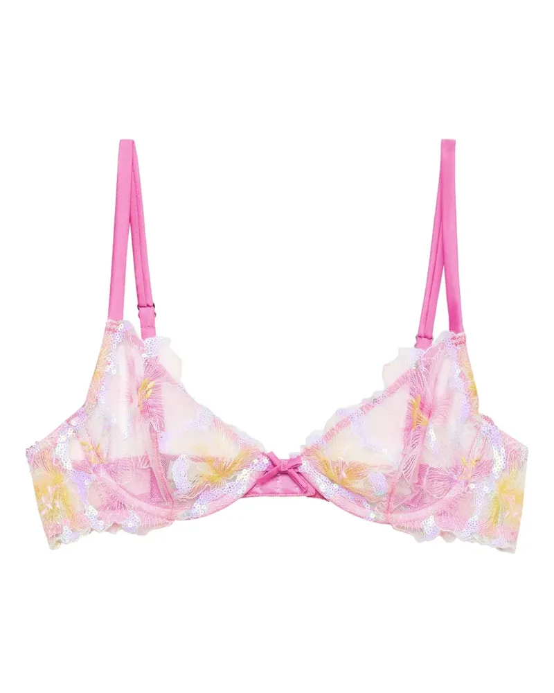 Fleur Du Mal Hibiscus BH mit Pailletten - Rosa Rosa