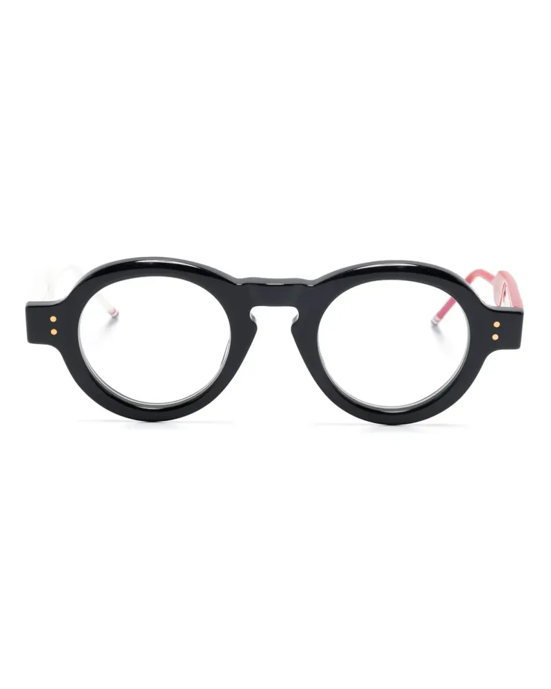 Thom Browne Brille mit rundem Gestell - Schwarz Schwarz