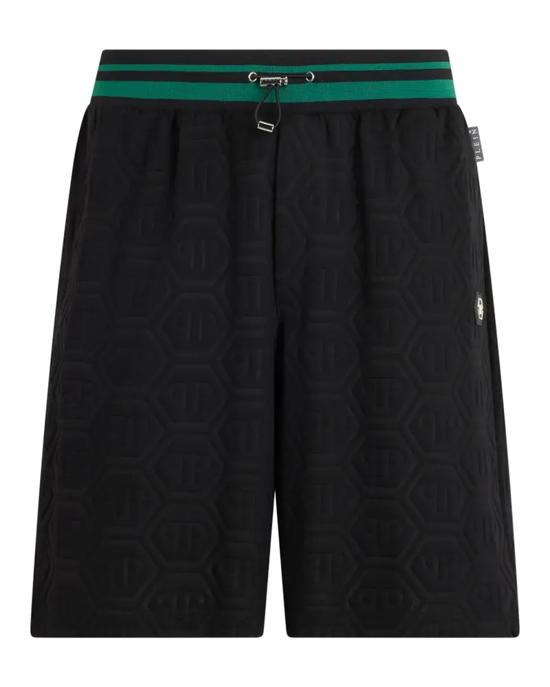 Philipp Plein Jacquard-Shorts mit Monogramm - Schwarz Schwarz