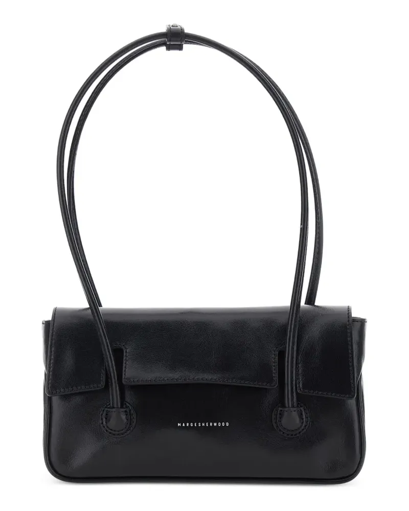 Marge Sherwood Kleine glossige Schultertasche - Schwarz Schwarz