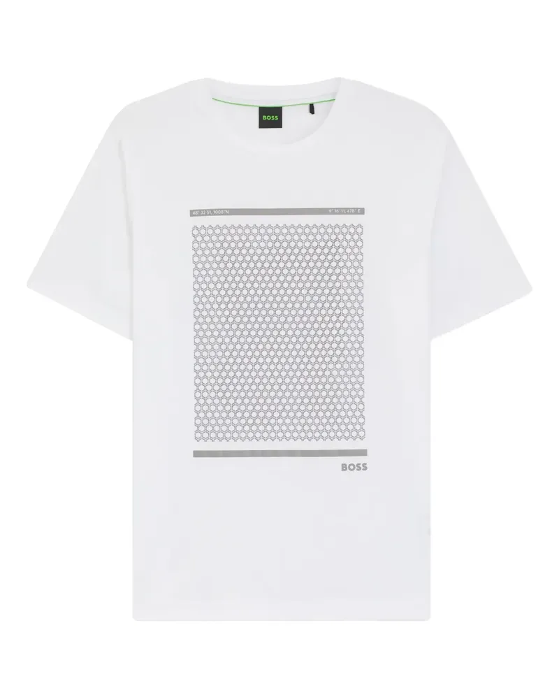 HUGO BOSS T-Shirt mit geometrischem Print - Weiß Weiß