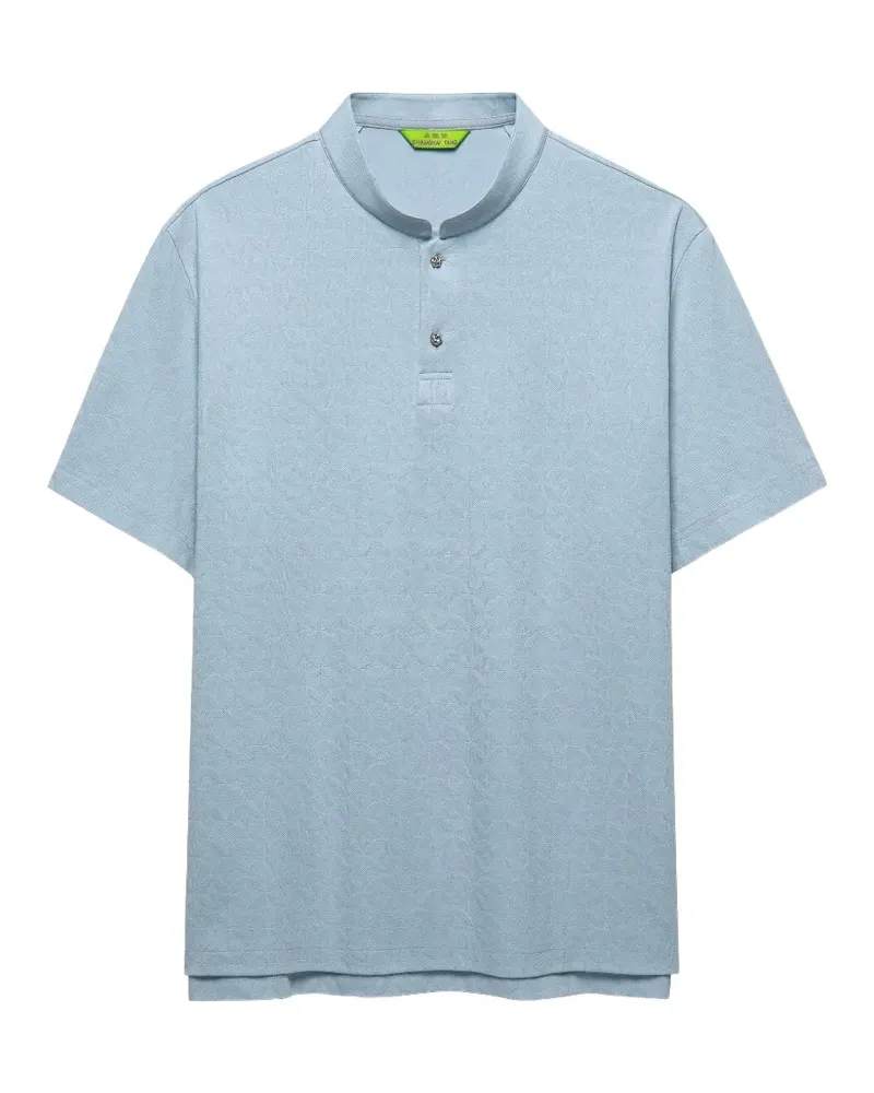 Shanghai Tang Coin Poloshirt aus Jacquardstrick - Blau Blau