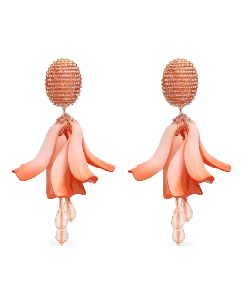 Oscar de la Renta Ohrringe mit Blumen - Orange Orange