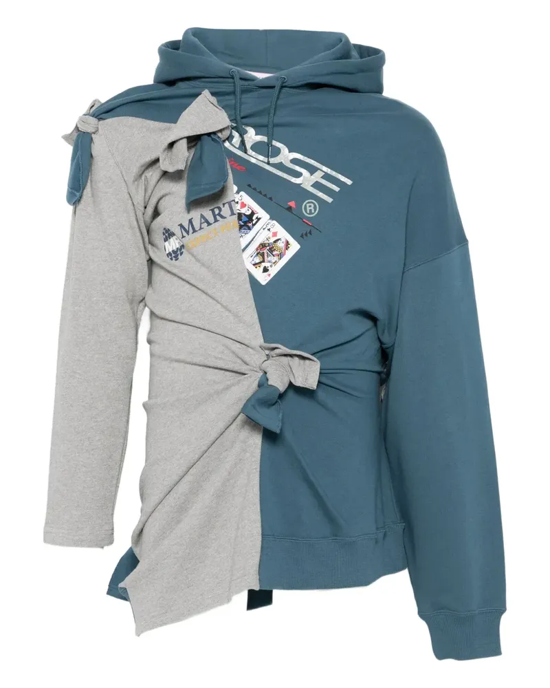 Martine Rose Asymmetrischer Hoodie mit Bindedetail - Grau Grau