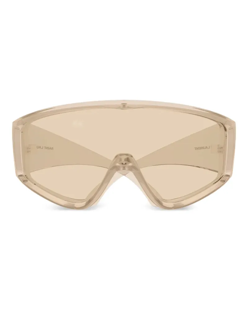 Saint Laurent Sonnenbrille mit geometrischem Gestell - Nude Nude