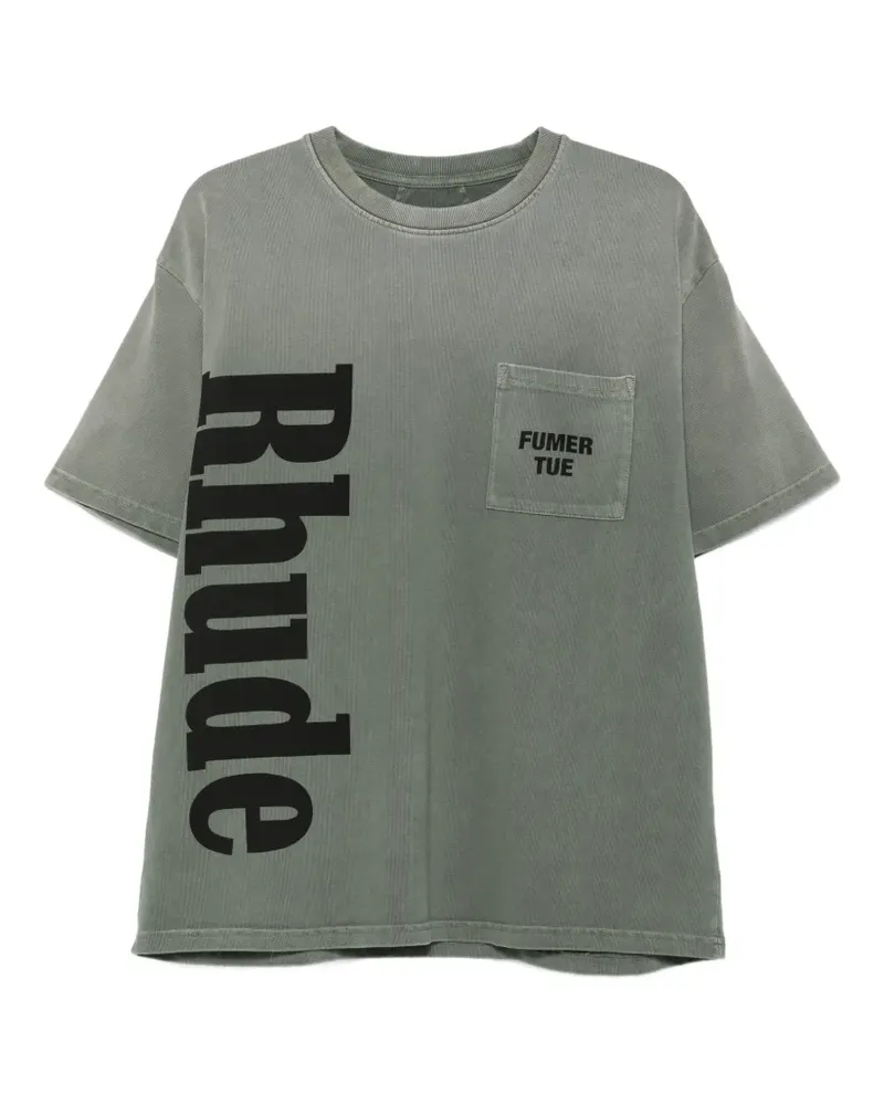 RHUDE T-Shirt mit Brusttasche - Grün Grün