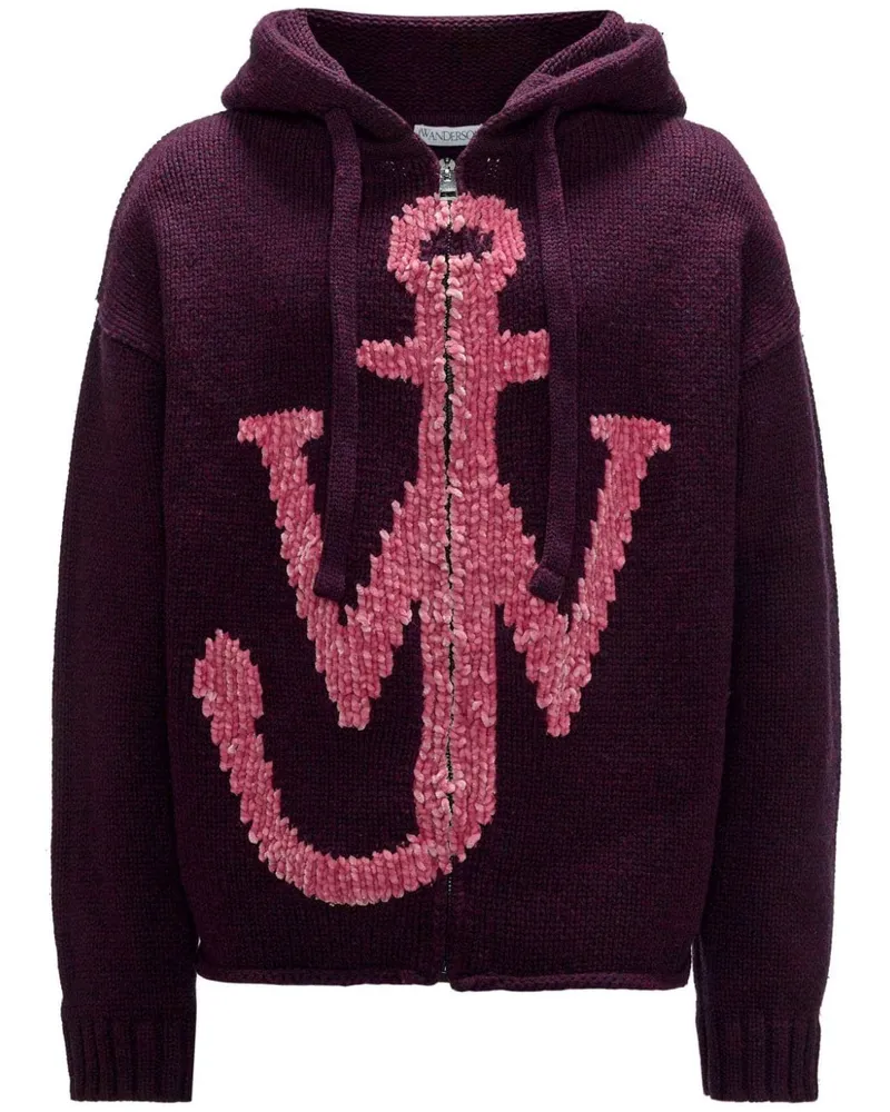 J.W.Anderson Kapuzenjacke mit Anker-Logo - Violett Violett