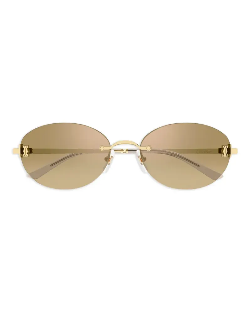 Cartier Rahmenlose Oval Sonnenbrille - Gold Gold