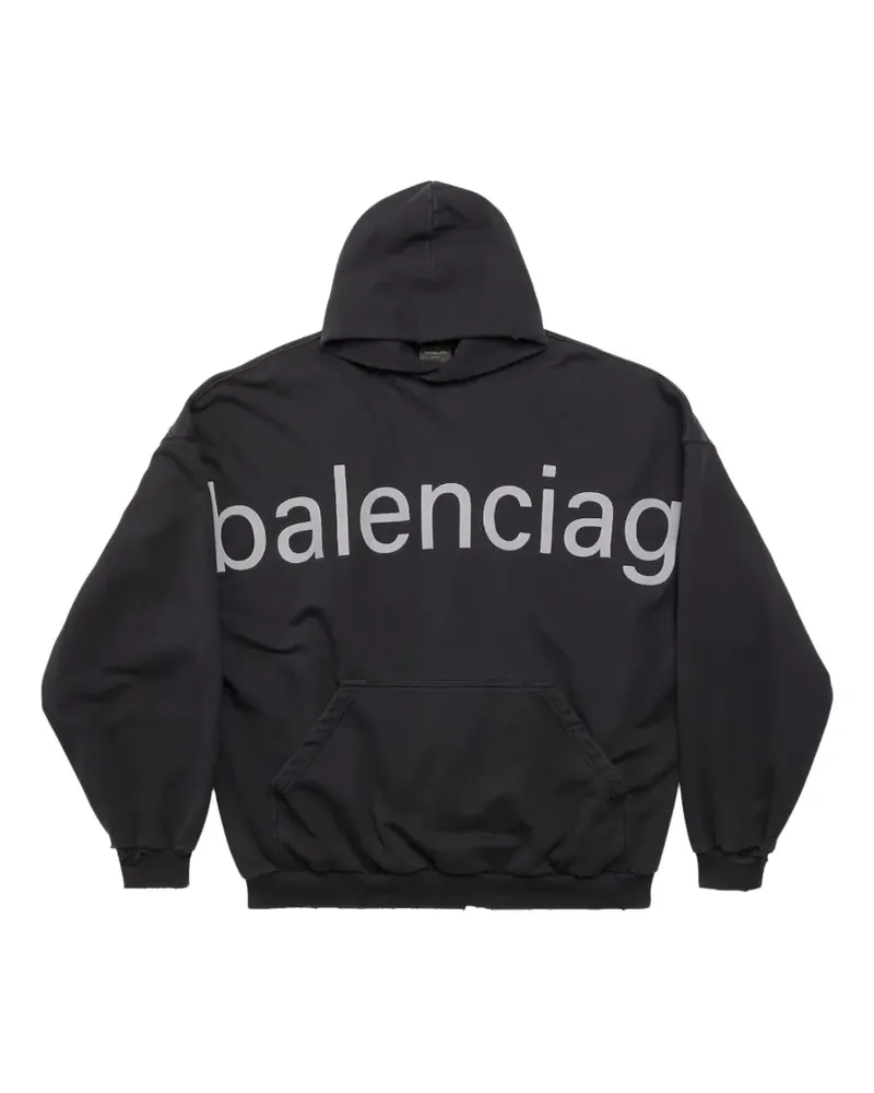 Balenciaga Hoodie mit Logo-Print - Schwarz Schwarz