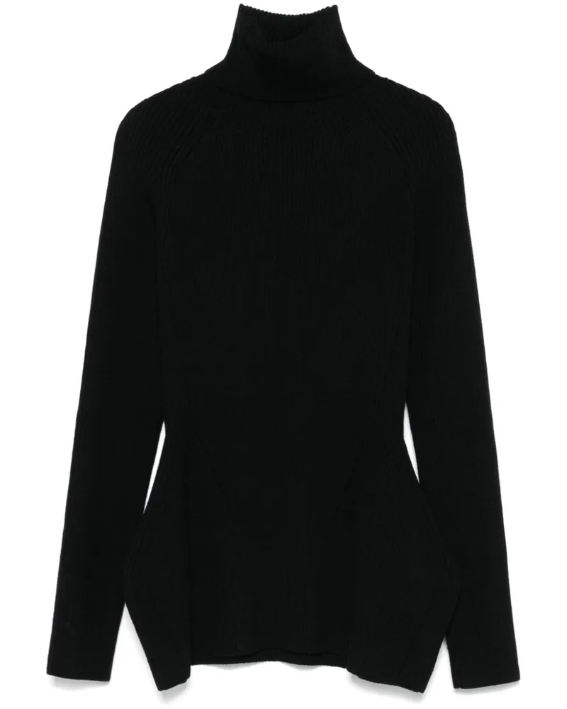 Junya Watanabe Gerippter Strickpullover - Schwarz Schwarz