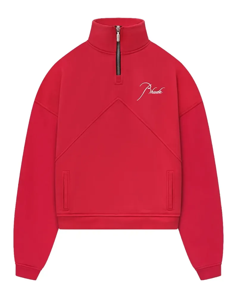 RHUDE zip-quarter logo-detail sweatshirt - Rot Rot
