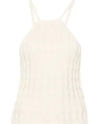 HALFBOY Neckholder-Top mit Zopfmuster Nude