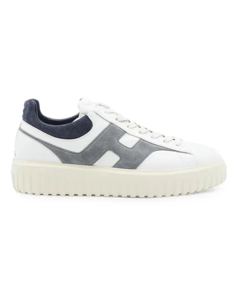 Hogan H-Stripes logo-patch panelled sneakers - Weiß Weiß