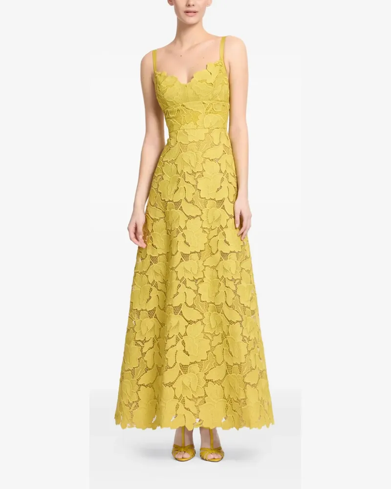 Elie Saab Minikleid aus Makramee - Gelb Gelb