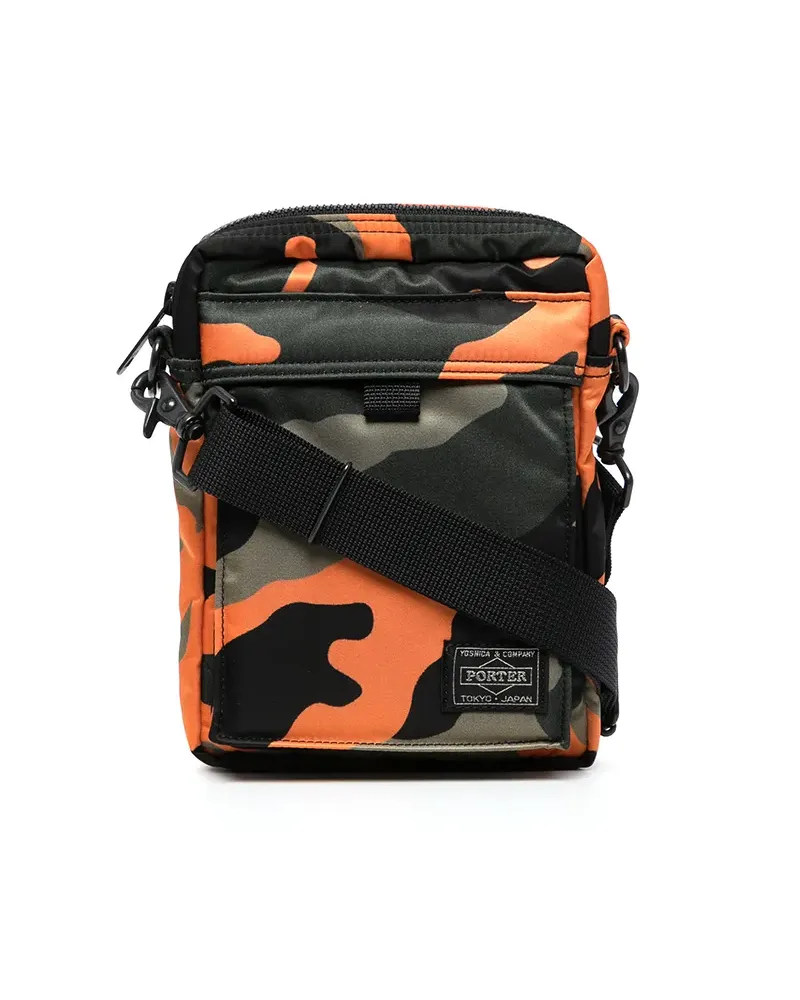 PORTER-YOSHIDA & CO Counter Shade Kuriertasche mit Camouflage-Print - Orange Orange