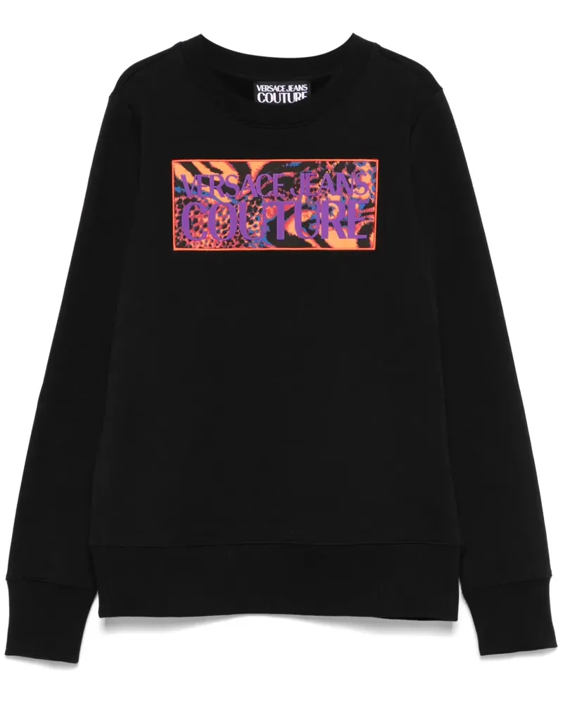 Versace Jeans Sweatshirt mit Logo-Patch - Schwarz Schwarz