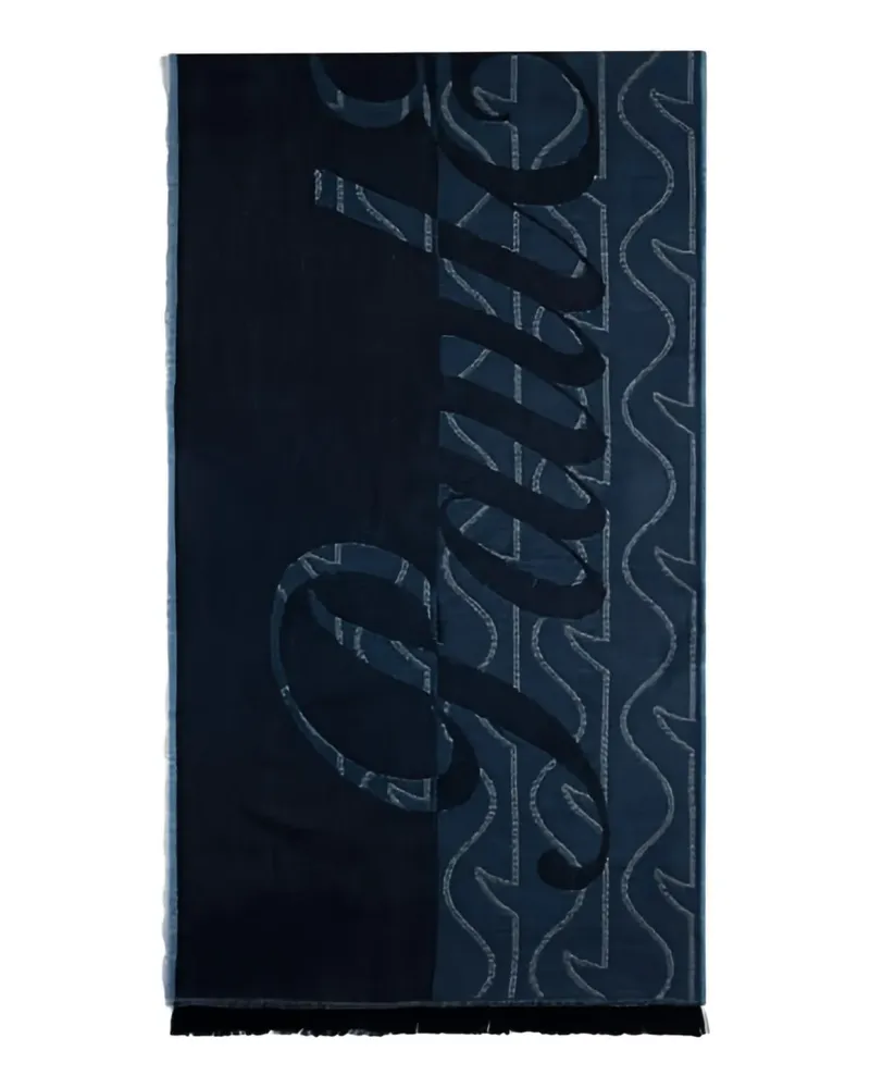 Paul & Shark monogram wool scarf - Blau Blau