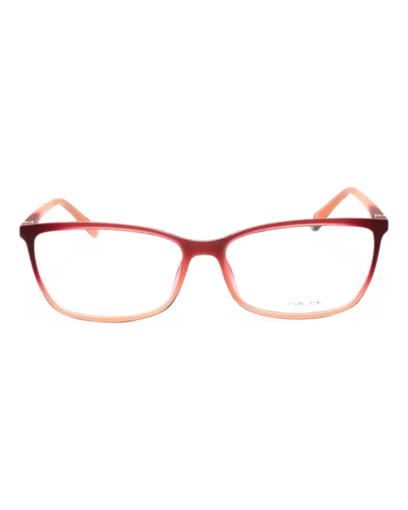 Police rectangle-frame glasses - Rot Rot