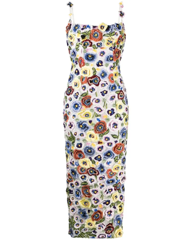 Rachel Gilbert Camden Midikleid mit Blumenstickerei - Mehrfarbig Mehrfarbig