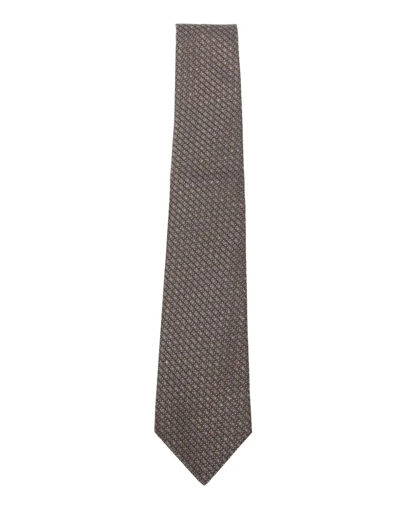 Canali Seidenkrawatte mit Mikro-Muster - Braun Braun