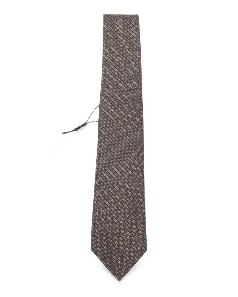 Canali micro-pattern silk tie - Braun Braun