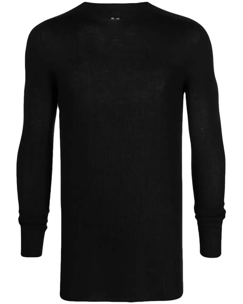 Rick Owens Gerippter Kaschmirpullover - Schwarz Schwarz