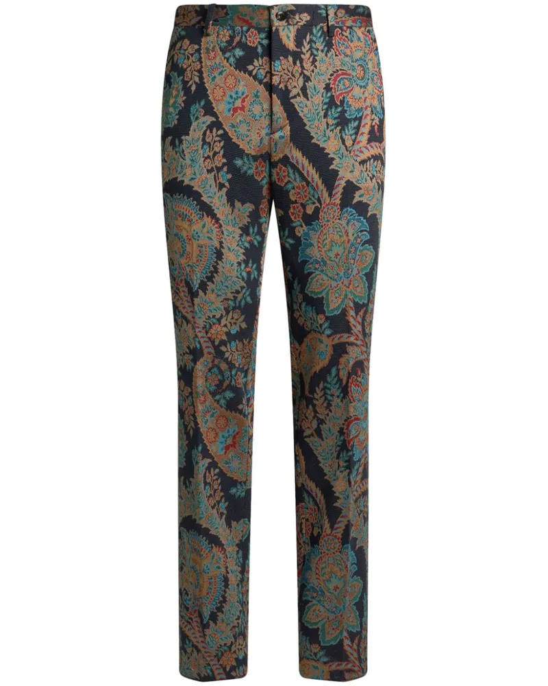 Etro Jacquard-Hose mit Paisleymuster - Blau Blau