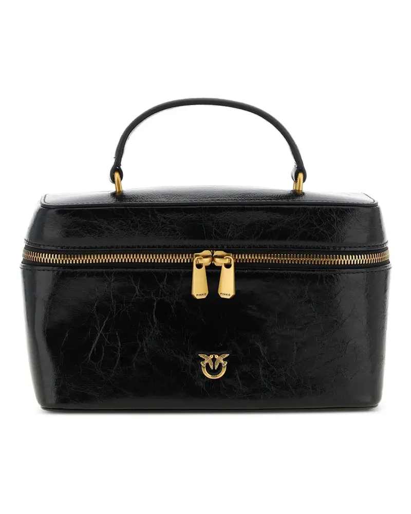 Pinko Love Birds crumpled-effect tote bag - Schwarz Schwarz