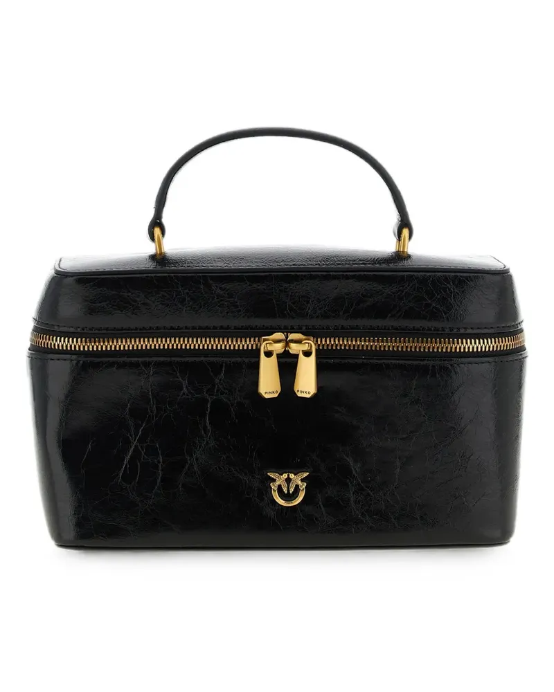 Pinko Love Birds crumpled-effect tote bag - Schwarz Schwarz