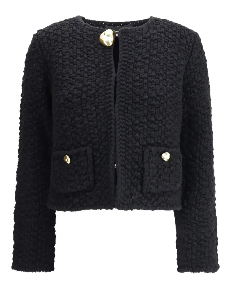 Fabiana Filippi Bouclé-Jacke mit rundem Ausschnitt - Schwarz Schwarz